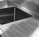 Single Centre Sink Bench with Pot Undershelf (1,200mm Wide - Model SSB7-1200C/A)