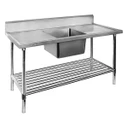 Single Centre Sink Bench with Pot Undershelf (1,200mm Wide - Model SSB7-1200C/A)