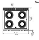 Zanussi 372025 EVO700 - 4 Zone Electric Infrared Cooktop