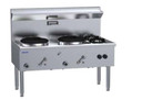 LUUS WZ-2C2B Compact Waterless Wok - 2 Chimney & 2 Open Burners