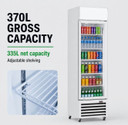 Thermaster 370L Single Glass Door Upright Drink Display Fridge | LG-370P