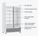 Thermaster LG-1200P Large Two Glass Door Colorbond Upright Beverage Display Fridge (1075L)