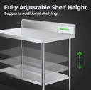 Modular Systems WBB7-1200/A 1200mm Stainless Steel Commercial Workbench with Splashback