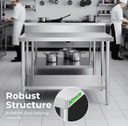 Modular Systems WBB7-1200/A 1200mm Stainless Steel Commercial Workbench with Splashback
