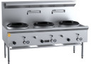 B+S K+ UFWWK-3 Gas Three Hole Gas Waterless Wok Table