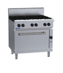 LUUS RS-6B 900mm Gas 6 Burner Range Static Oven | 2/1 GN 225MJ/h