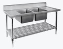 Double Centre Sink Bench with Pot Undershelf DSB6-1800C/A