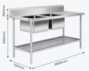 Left Inlet Double Sink Dishwasher Bench DSBD7-1800L/A