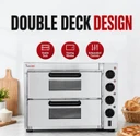 BakerMax EP-2T/15 Double Deck Pizza Oven | 15A Benchtop Oven