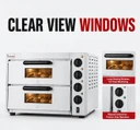 BakerMax EP-2T/15 Double Deck Pizza Oven | 15A Benchtop Oven