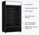 Thermaster Two Glass Door Colourbond Upright Drink Fridge LG-730BP