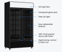Thermaster Large Two Glass Door Colourbond Upright Drink Fridge LG-1200BP