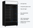 Thermaster LG-1200BP Large Two Glass Door Colorbond Upright Beverage Display Fridge (8-Star GEMS)