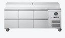 FED-X 1800mm Stainless Steel 6-Drawer Commercial Salad Prep Fridge | XSS7C18S3V-6D
