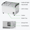 Thermaster SD-406K Curved Glass Sliding Lid Chest Freezer – 406L Display