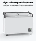 Thermaster SD-406K Curved Glass Sliding Lid Chest Freezer – 406L Display