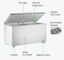 Thermaster 520L Chest Freezer with Stainless Steel Lid - BD520F
