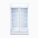 Upright Display Fridge 885L 2 Doors Flat Glass White