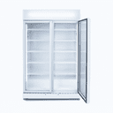 Upright Display Fridge 885L 2 Doors Flat Glass White