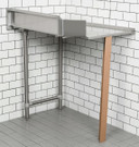 Clean Dish Table with Splashback CDT-1200L