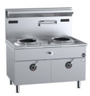 B+S Black Series IN-W2-8-HS Two Hole Induction Wok - 8 Kilowatt with High Splashback