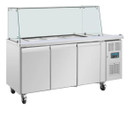 Polar UA018-A U-Series GN Saladette Counter with Square Sneeze Guard 3 Door