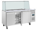 Polar UA018-A U-Series GN Saladette Counter with Square Sneeze Guard 3 Door