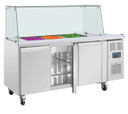 Polar UA018-A U-Series GN Saladette Counter with Square Sneeze Guard 3 Door