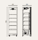 Exquisite DC410 One Glass Door Upright Display Fridge Black 390 Litre