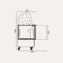 Exquisite SBC380 Saladette Food Preparation Refrigerator Static 368L