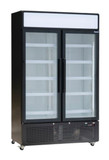 Exquisite DC880PB Black Two Door Display Refrigerator 850L