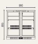 Exquisite UBC210 210L Double Glass Door Back Bar Fridge