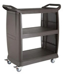 Vogue DN585 Polypropylene 3-Tier Commercial Mobile Utility Trolley (90kg Capacity)