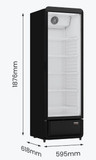 Thermaster SDC-343B Upright Glass Door Beverage Display Fridge in Black (343L)