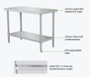 WB7-0800/A Stainless Steel Workbench