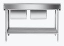 Modular Systems DSBD7-1500R/A Stainless Steel Right Inlet Double Sink Dishwasher Bench (1500mm)