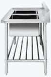 Right Inlet Double Sink Dishwasher Bench - DSBD7-1500R/A