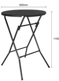 Bolero HZ892 Folding HDPE Bar Table Wood Effect Black 800mm