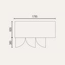 Exquisite SSC400H Three Solid Doors Underbench Storage Refrigerator Slimline