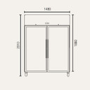Exquisite GSC1410G 1476L Double Glass Door Upright Refrigerator