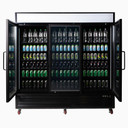 Bromic UC1980GDL-NR Upright Display Fridge 1980L 3 Door Flat Glass Lightbox