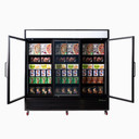 Bromic UF1980GDL-NR Upright Display Freezer 1980L 3 Door Flat Glass Lightbox