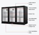 Thermaster LG-330HC Underbench Three Hinged Door Bar Cooler (293L)