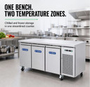 Thermaster 3-Door Dual-Temperature Commercial Underbench Fridge/Freezer | GN3100DT