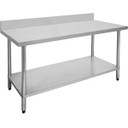 1500-7-WBB Economic 304 Grade Stainless Steel Table with splashback 1500x700x900