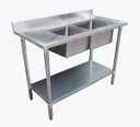 Modular System Double Sink Bench Right Handed 1500x600x900mm - 1500-6-DSBR