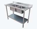 Modular System Double Sink Bench Centre 1800x600x900mm
