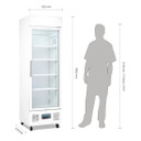 Polar DM076-A G-Series Upright Display Fridge White 368 Ltr