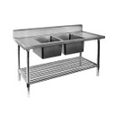Modular System Double Centre Sink Bench with Pot Undershelf - DSB6-1200C/A