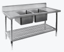 Double Centre Sink Bench with Pot Undershelf DSB7-1200C/A